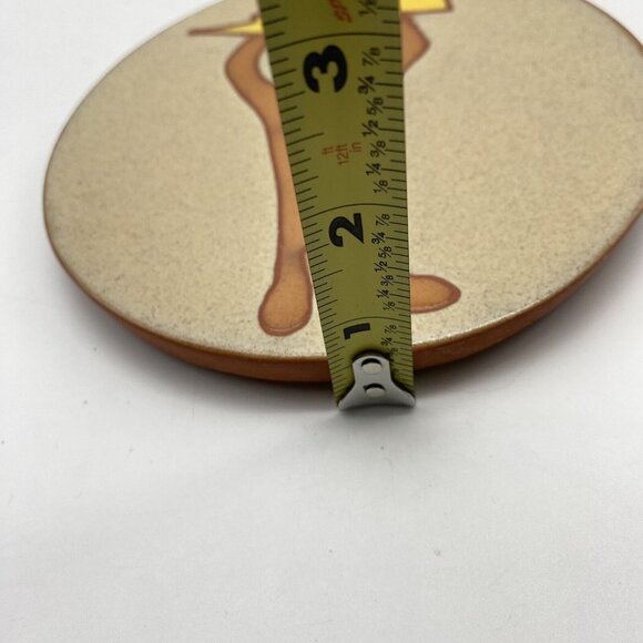 Nine Hills Studio Trivet Arizona Pottery Red Clay Tile Bear Lighting Vtg Round - Picture 8 of 8